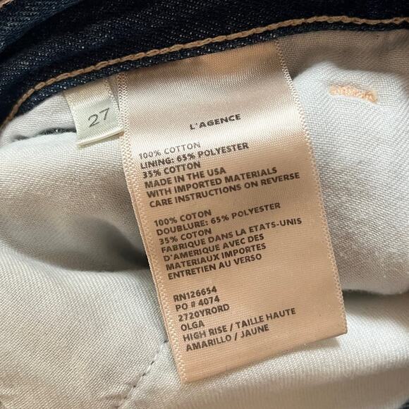 L' AGENCE Olga Cuffed Cigarette Jeans in Amarillo Size 27 - Picture 7 of 7